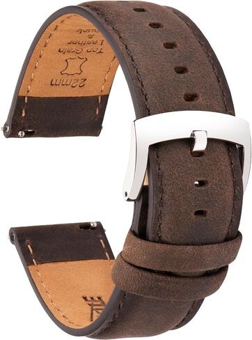 Leather Watch Bands Quick Release, Vintage Elegant Top Grain Leather Watch Band Straps Replacement for Men and Women, Watch and Smartwatch, Choice of Width - 18mm 19mm 20mm 21mm 22mm in Kuwait