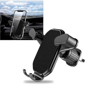 1 PC Car Air Conditioner Vent Cell Phone Holder, Spiral Hook Stable Anti-sway Navigation Bracket, 360 Degree Adjustable Non-Slip Stand for Most Smartphones, Universal for Cars (Black)