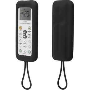 Silicone Remote Case ONLY for K-1028E Universal Air Condition Remote, Skin-Friendly Protective Cover for K-1028E A/C Remote Washable, Shockproof, Anti-Lost - Black