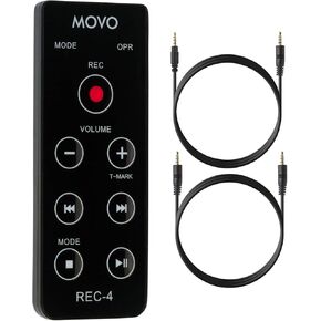 Movo REC-4 Wired Remote Control for Zoom H2n, H4n Pro, H5 and H6 Portable Digital Handy Recorders - Also Compatible with Sony M10, D50, D100