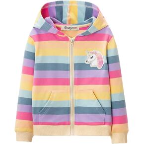 WELAKEN Girls Zip Up Hoodie Sweatshirt with Pockets Long Sleeve Jacket Outfits