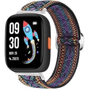 Compatible for BIGGERFIVE Kids Smart Watch Band, Lamshaw 22mm Quick Release Stretch Elastics Nylon Adjustable Replacement Strap Accessories Compatible with BIGGERFIVE BW01, BIGGERFIVE BW02 Smart Watch