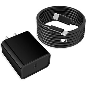 20W USB C Charger for iPhone 16/15 ، Apple Fast USB C Charger Charger Adapter 5ft Long Charge Cable for iPhone 16 Promax/iPhone 15 Plus/iPad Pro/Air/Mini （Black）