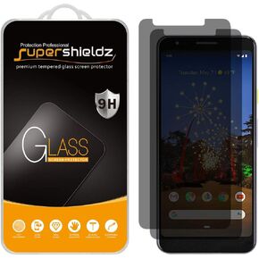 Supershieldz (2 Pack) Designed for Google (Pixel 3a) Privacy Anti Spy Tempered Glass Screen Protector, Anti Scratch, Bubble Free