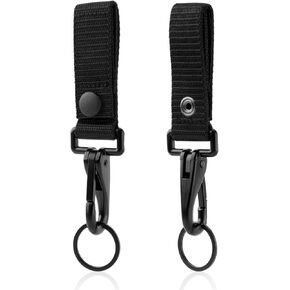 2pcs Belt Key Holder, Heavy Duty Belt Key Holder with Metal Snap and Nylon Molle Strap Duty Belt Key Clip Belt Clip Duty Belt Accessories