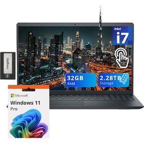 Dell Inspiron 15 3520 15.6" FHD Touch Laptop, Intel i7-1255U Processor, 32GB RAM, 2.28TB Storage(2TB SSD+288GB Docking Station Set), Intel Iris Xe Graphics, Num Pad, Camera, Windows 11 Pro, Black