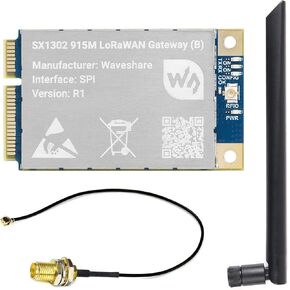 Waveshare SX1302 915M LoRaWAN Gateway Module Compatible with Raspberry Pi Standard Mini-PCIe Socket, Long Range Transmission, Large Capacity, Multi-Band Support