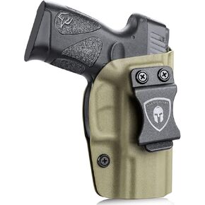 WARRIORLAND Tan IWB Kydex Holster Compatible with Glock 17/19/19X/45, G43/43X(NO MOS), Taurus G2C/G3C, Hellcat, M&P Shield 9mm/.40, Inside Waistband Appendix Carry, Adj. Cant & Retention, Right Hand