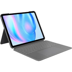 Logitech Combo Touch iPad Air 13-inch (M2)(2024) Keyboard Case - Detachable Backlit Keyboard with Kickstand, Comfortable Typing, Multi-use Mode - Oxford Grey