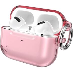 Speck Clear AirPods Pro Case - for Apple AirPods Pro 1st Gen & AirPods Pro 2nd Gen - Scratch-Resistant Coating with Carabiner Attachment - Presidio ICY Pink