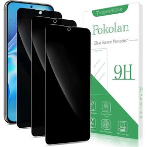 Pokolan [3 Pack Privacy Screen Protector for Samsung Galaxy S23 FE, Anti Spy Private Tempered Glass Film, Case Friendly, 9H Hardness