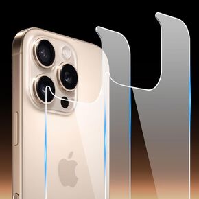 2 Pack Back Screen Protector for iPhone 16 Pro, Back Tempered Glass Protector, Anti-Scratch, Bare-Phone Touch Feeling for iPhone 16 Pro [6.3 inch]