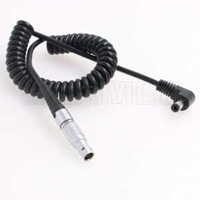 SZRMCC 2 Pin Male to DC2.5mm Right Angle Plug Coiled Power Cable for Teradek Bond Bolt Pro 300 Cube SmallHD Z CAM E2 F6 S6 Camera Monitor