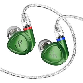 SHANLING MG100 in-Ear HiFi Headphones,Hi-Res Dynamic Driver iems,Wired Audiophile Earphones,Detachable MMCX Cable,3.5/4.4mm Plug,Sound Tunning Nozzles(Green)