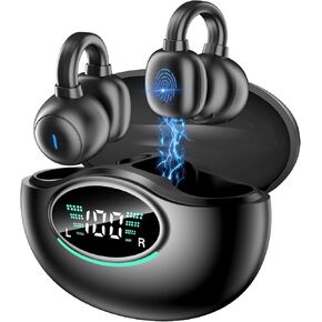 Wireless Sports Earbuds Bluetooth 5.3 Headphone, 2024 Bluetooth Earbuds Stereo HiFi Ear Bud with Earhook, Built-in 4 Mics, IPX7 Waterproof Earphone for Working/Fitness/Running