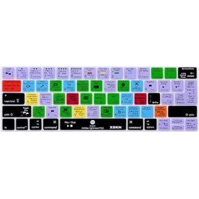 XSKN Lightroom Shortcuts Silicone Keyboard Skin Cover for 2016 2017 2018 MacBook Pro 13 inch (A2159 A1706 A1989) MacBook Pro 15 inch (A1707 A1990) and PET Touch Bar Film - US and EU Common Version