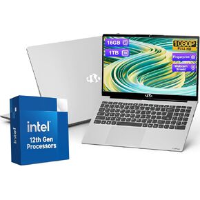 15.6 FHD Laptop, Win 11 Laptop Intel 12th Gen N100(Beat i3 1115G4), 16GB RAM 1TB SSD, WiFi 6, BT5.2, USB3.0, Type_C, Laptop Computer with Fingerprint Login Backlit Keyboard for Student and Business