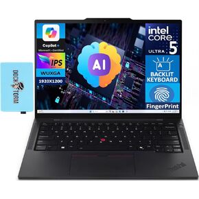 Lenovo ThinkPad T14s Gen 5 AI Powered Laptop 14.0" IPS FHD+ Display (Intel Ultra 5 125U, 16GB LPDDR5X, 512GB SSD, Copilot, Backlit KB, Fingerprint, WiFi 6E, Win 11 Pro) w/DKZ USB Port Expander
