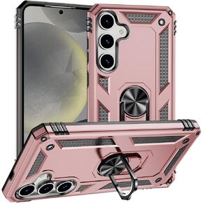 Korecase for Samsung S25 Plus Case with Ring Kickstand,for Galaxy S25 Plus Phone Cover Heavy Duty Shockproof Armor,Military Grade Drop Protection Cell Case for Women Girls Rose Gold