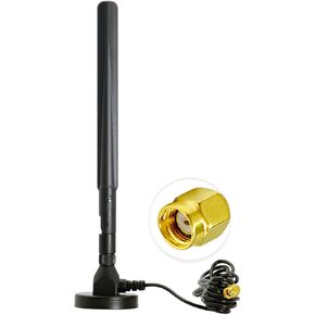 4G LTE Antenna RP SMA Male Connector 15DBi GSM/3G/4G Omni-Directional Outdoor Indoor 4G Antenna 3M RG174 Cable with Magnetic Base