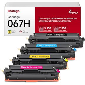067H Toner Cartridge Set MF656Cdw MF654Cdw for Canon 067H 067 Toner Cartridges High Yield for Canon imageCLASS LBP632Cdw MF653Cdw LBP633Cdw Printer (4 Pack, Black|Cyan|Magenta|Yellow)