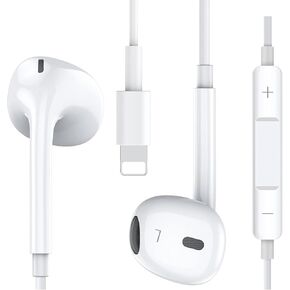 سماعات أذن سلكية لـ iPhone 14 Pro ، سماعات التخفيضات في Stereo Stereo مع التحكم في الميكروفون والمستوى المدمج في سماعات الأذن المتوافقة مع iPhone 14/13/12/11/XR/XS/X/8/7/SE in Kuwait