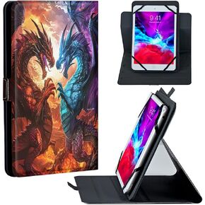 Universal Case for Onn 7" Tablet (Model: 100135924) 4th Generation 2024, Lightweight Flip Stand and Adjustable Shockproof Protective Tablets Case for 7" - 9", Purple Cross
