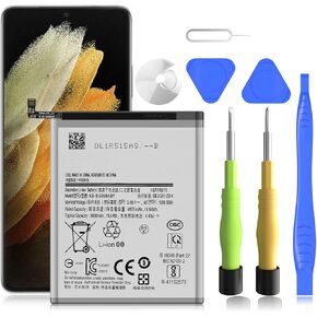 for Galaxy S21 Ultra Replacement Battery, Upgraded 4855mAh EB-BG998ABY Battery for Samsung Galaxy S21 Ultra 5G SM-G998B/DS SM-G998U SM-G998B with Repair Tool Kit
