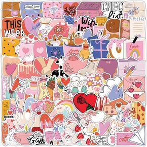 100PCS Valentine's Day Stickers, Vinyl Waterproof Romantic Love Stickers for Gifts, Laptops Luggage Water Bottles Phone Scooters Window Decorations