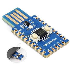 RP2350-One Pico-Like MCU Board 4MB Flash, Based On RP2350A Dual-Core & Dual-Architecture Microcontroller, Onboard PCB Type-A Plug, Plug and Play, No Additional Cables Required