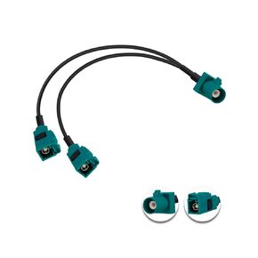 Fakra Z Cable Fakra Z Male to Dual Fakra Z Female Splitter Coax Cable 12in/30cm Fakra Z Splitter Coaxial Cable RG174 V-Type for Car Stereo GPS Navigation