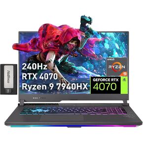 ASUS ROG Strix G17 17.3" QHD 240Hz Gaming Laptop, AMD Ryzen 9 7940HX, 64GB DDR5, 4TB PCIe SSD, RGB Backlit Keyboard, 720P Webcam, NVIDIA GeForce RTX 4070, Win 11 Pro, Gray, 256GB Docking Station Set