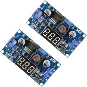2Pack LM2596 Step Down Module with LED Display, Adjustable DC to DC 4.0-40V to 1.25-37V 36V-24V to 12V-5V Buck Converter Power Supply Voltage Regulator