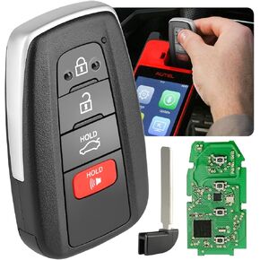 Autel MaxiIM IKEYTY8A4AL, 2025 Universal Blank Key, 4 Buttons OE-Quality Replacement for Toyota-Style Vehicles, Dual-Band, 130FT/40M Remote, Work w/Autel MaxiIM Scan Tool KM100 IM508 IM608