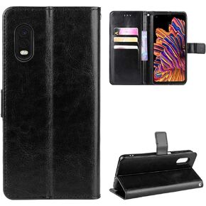 Case for Samsung Galaxy XCover Pro,Flip Leather Wallet Cover Case for Samsung SM-G715FN/DS Galaxy XCover Pro 2020 / SM-G715U1 SM-G715U SM-G715A SM-G715V SM-G715W SM-G715FN Case Black