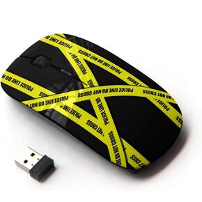 [ Optical 2.4G Wireless Mouse [ Don't Go Police Tape Crime Scene Yellow ]