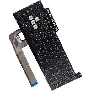Deal4GO Black US-INTL QWERTY White Letter Backlit Keyboard Replacement for ASUS FX506 FA506 FX706 FA706 FA506IH FX506HF FX506LH FX706LI FA706IH