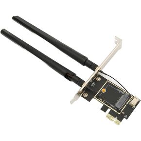 NGFF M.2 to PCIE Wireless Network Adapter Card Fits Multiple Models, Plug and Play Wireless WiFi Network Adapter Card with Cover Antenna for NGFF to PCIE(Elite Model Cover Antenna)