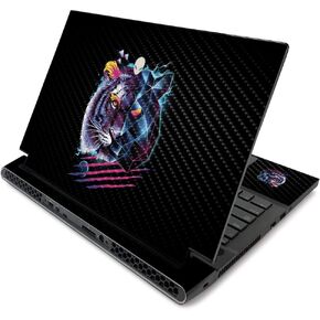 MightySkins Carbon Fiber Skin for Alienware m17 R2 (2019) - Tight Tiger | Protective, Durable Textured Carbon Fiber Finish | Easy to Apply, Remove, and Change Styles | Made in The USA