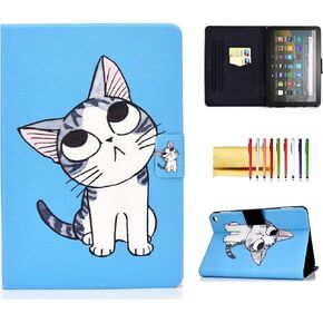 Smart Case for Amazon Fire HD 8 12th/10th Generation, Fire HD 8 Plus Case 2022 2020, Techcircle Slim Folio Stand Magnetic Flip Cover with Card Slots+Pen Holder, Auto Sleep/Wake, Sunflower