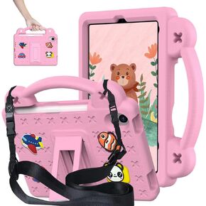 لـ iPad Mini A17 Pro Case 2024/iPad Mini 6 Kids Case 2021 ، غطاء Eva Shockproof لجيل iPad Mini 7/6 8.3 بوصة ، مع حزام مقبض ، وردي