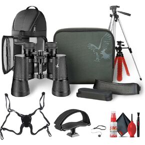 Swarovski Optik 7x42 Habicht Water Proof Porro Prism Binocular with 6.5 Degree Angle of View (LYSB00NN0DATM) + Tripod Adapter + Tripod + Sling Backpack + Flexible Tripod + Cleaning Kit + More