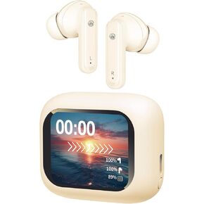 شاشة LCD بملء الشاشة لمس سماعات الأذن اللاسلكية 5.4 شاشة سماعة رأس Bluetooth تلمس سماعات الأذن تدعو إلى إلغاء الضوضاء النشطة ، في شاشة الأذن لمس سماعات الأذن لـ iPhone/Android (أسود) in Kuwait