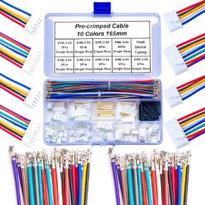 XHS XHB2.54 Single Row Female Connectors and 22AWG Pre-Crimped Cables,Compatible with JST XHS XHB 2.54mm Connector Kit,XHS-2.54 Single Row 2/3/4/5/6/7/8/9/10Pin Housing (YO-XHB-Single)