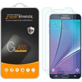 Supershieldz (2 Pack) Designed for Samsung Galaxy Note 5 Tempered Glass Screen Protector, 0.33mm, Anti Scratch, Bubble Free