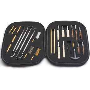 Gun Handgun Cleaning Kit for .22 .38/.357/9mm .40 .45 Caliber, Universal Pistol Gun Brush with Bronze Bore Brush, Brass Jag and Slotted Adapter