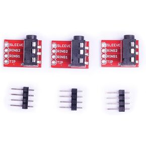 3Pcs TRRS 3.5mm Stereo Audio Jack Breakout Board Headphone Video MP3 Jack for Arduino (Pack of 3) CYT1031
