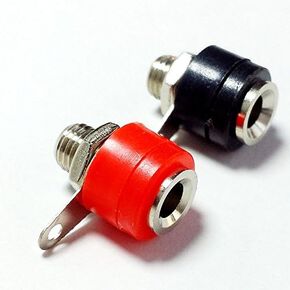CESS Banana Female Socket Panel/Chassis Mount, Red and Black, Suitable for 4mm Banana Plugs, Screw Bolt Diameter 5.8mm, 5 Pairs