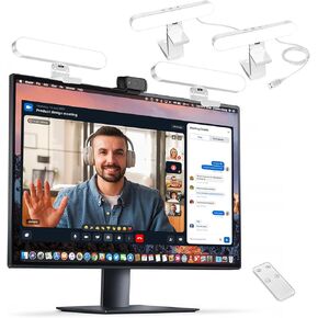 yAyusi Dual-lamp Video Conference Lighting, LED Streaming Light with Remote and Touch Control, Zoom Lighting for Computer,Webcam Monitor Laptop Ring Light for Video Calls/Zoom Meetings/Video Recording
