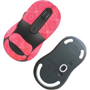 Mouse Grip Tape Full Coverage for Logitech Signature M650 L Wireless Mouse, Rounded Curved Edges Mouse Feet Skates(Foot pad + Rose-Red Color Mouse Grip Tape)